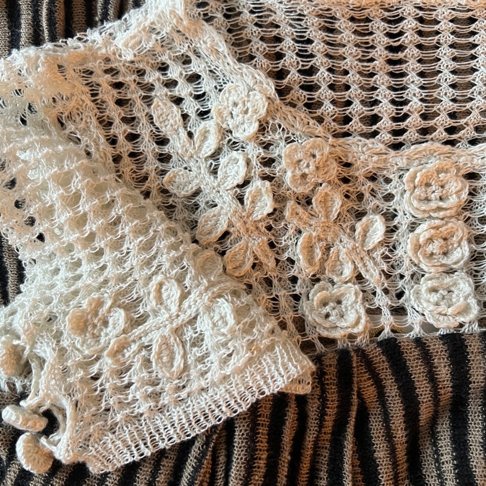 Jane Mayle Simona crochet lace knit sweater top - Picture 4 of 4